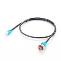 Kabel Ethernet CAT6 RJ45 Outdoor IP67 yang Diperkuat, 8P8C Male to Male M25, Ekstensi Panel Mount Lurus untuk Lingkungan Keras