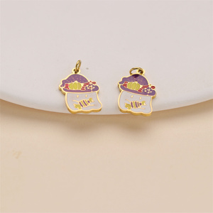 <span class=keywords><strong>Breloque</strong></span> bonbon d'Halloween en <span class=keywords><strong>acier</strong></span> <span class=keywords><strong>inoxydable</strong></span>, joli pendentif en émail doux pour la fabrication de bijoux pour enfants pour les fêtes - Product Image 2