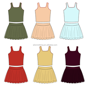 Conjunto de Dos Piezas para Niñas, Ropa Deportiva para Tenis, Falda de Malla y Camiseta sin Mangas, Traje Deportivo para Jóvenes, Talla y Color Personalizables - Product Image 4