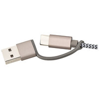 Câble de chargement 4-en-1 avec impression personnalisée Ladekabel tressé Plus court câble porte-clés cadeau d'affaires promotionnel câble Usb 2 en 3