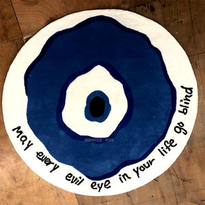 Bon artisanat mauvais œil tapis fait à la main personnalisé tufté forme ronde <span class=keywords><strong>petit</strong></span> tapis pour salon chambre Kidsroom tapis - Product Image 6