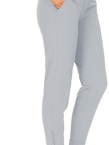 Pantalones Casuales de Cintura Elástica para Mujer, Color Gris Claro, Tejido Transpirable de Spandex y Poliéster, Ideales para Golf, Senderismo y Trabajo - Product Image 1