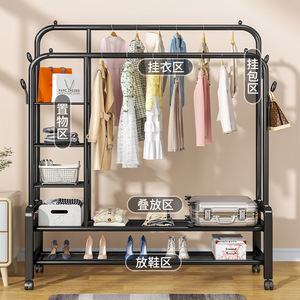 Perchero <span class=keywords><strong>de</strong></span> Metal <span class=keywords><strong>de</strong></span> pie simple para uso doméstico en interiores, para dormitorio, secado <span class=keywords><strong>de</strong></span> ropa, suelo, balcón, venta al por mayor, limpieza incluida - Product Image 2