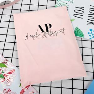 Özel baskılı Logo pembe plastik PE Mailer zarf dayanıklı poli malzeme çevre dostu güvenli nakliye kuryeler Flyers çanta - Product Image 4