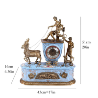 Horloge de bureau en laiton antique de luxe MKMJ, horloge de table classique, décoration pour la maison et le bureau