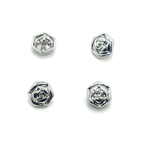 Top Trung Quốc Kim Loại Nút Xuất Khẩu Của Tùy Chỉnh Hoa Hồng Hoa Kẽm Hợp Kim Nút Vuông Chân Cho Số Lượng Lớn Áo Phù Hợp Với Thời Trang Trang Phục - Product Image 2