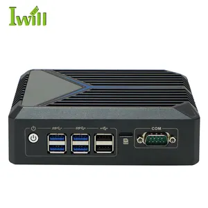Iwill N1221 nano pc box fanless mini pc industrial rts factory 4K full HD 2*Realtek LAN 8*USB Linux