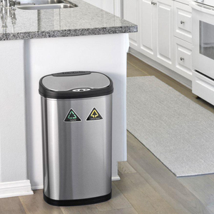 Thùng Rác Kép Và Thùng Tái Chế Thùng Rác Cảm Biến Tự Động Không Chạm Ngăn Kép Cảm Biến Chuyển Động Thùng Rác Cho Nhà Bếp - Product Image 2