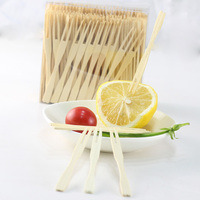 Fourchettes à fruits miniatures jetables écologiques en bambou biodégradable de 3,5 pouces à extrémité arrondie pour le camping, les fêtes, les barbecues et les pique-niques