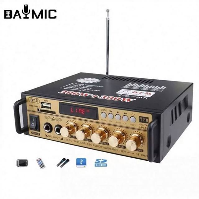Hot Sale Power Mini BT 5.0 Car Amplifier FM Music Player Portable Stereo Amplifier for Car Home
