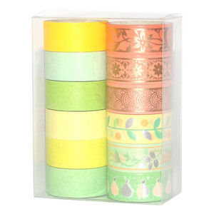 Foreign Trade Source Washi Tape 12 Rolls 3M Green <b>Orange</b> Gold Silver Journal Decoration Craft Supplies - Product Image 3