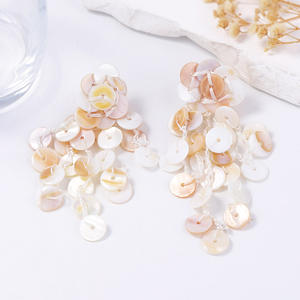 Fashionable Circle Shell Stitching <b>Holiday</b> Style Women's <b>Earrings</b> - Product Image 3