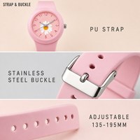 Montre à quartz pour enfants et étudiants, avec cadran et bracelet à motif marguerite mignon, personnalisable avec logo, faible MOQ, vente en gros OEM ODM, directement de l'usine