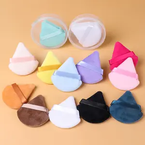 Gmagic Hot Sale Soft Cotton Triangle Powder Puff Wet And Dry Makeup Puff Finger Velvet Cosmetic Powder Puff For Face