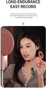 Microphone cravate sans fil portable K9 2 en 1, mini, à réduction de bruit, à condensateur, 2,4 G, rechargeable pour iPhone et Android, vente chaude - Product Image 6