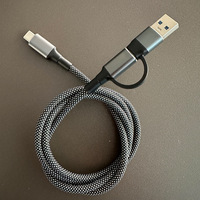 Kabel Data Fungsi Lengkap Dua-dalam-Satu PD240W Pengisian Cepat Notebook Hard Disk Tipe-C Bahan Anyaman