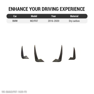 Xe Aero Kit không khí phía trước đập loạt Bumper gió làm lệch hướng khô sợi <span class=keywords><strong>Carbon</strong></span> M2 F87 canards cho BMW 2016 - 2020 - Product Image 1