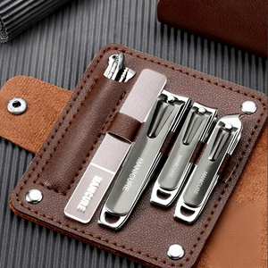 Juego de Herramientas de Manicura y Pedicura de Acero Inoxidable, Kit de 10 Piezas para Cortar Uñas con Estuche de Cuero, Portátil, para Uso en Salón de Belleza - Product Image 3