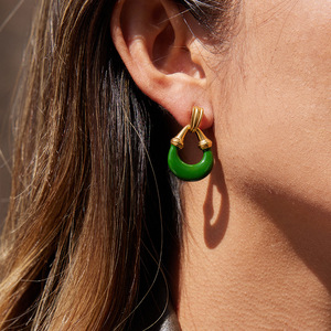 Boucles d'oreilles géométriques en forme de U, en résine composite, couleur or, bijoux de fête pour femmes - Product Image 3