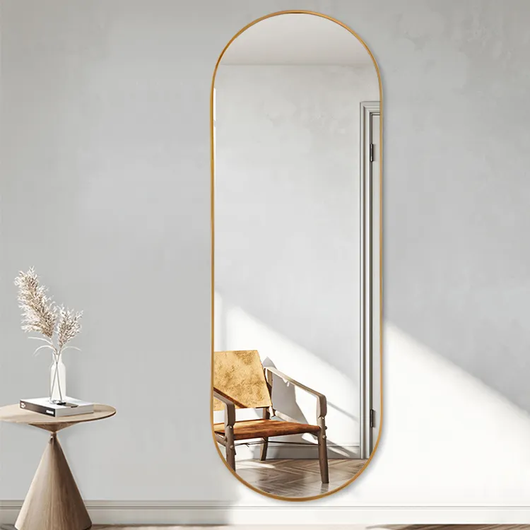 BOLEN brand oval salon full length mirror aluminium frame dinning room wall mirror