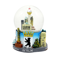 Paires Architecture Boule à neige Taille moyenne Snowdome Miniature Building Snowglobe