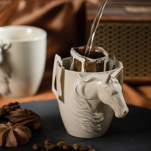 Tazza fatta a mano con manico piattino moderno Design rustico industriale per negozi di tè nordico tazze da caffè in ceramica retrò - Product Image 4