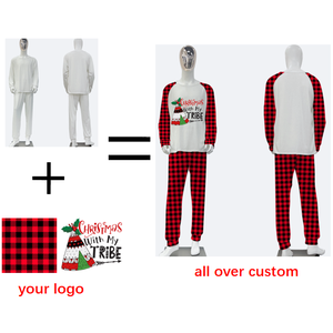 Pyjama de Noël en coton <span class=keywords><strong>et</strong></span> polyester imprimé en 3D personnalisé pour la famille pour l'été <span class=keywords><strong>et</strong></span> le printemps-Pyjamas de Noël assortis - Product Image 3