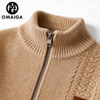 OMAIGA Pull Jacquard Tendance Personnalisé en Laine Tricotée Anti-plis Anti-rétrécissement Respirant Séchage Rapide Chaud et Oversize pour Homme Hiver