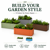 Verzinktes Metall-Hochbeet-Set 4x2x1,4ft Wetter- und Rostbeständig mit Offenem Boden-Design für Gemüse, Blumen, Obst Zuhause