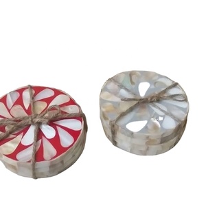 Accessoires de dessous de verre en nacre Matériau écologique Sous-verres en ardoise pour la décoration intérieure pour le mariage en Inde Vente en gros - Product Image 2