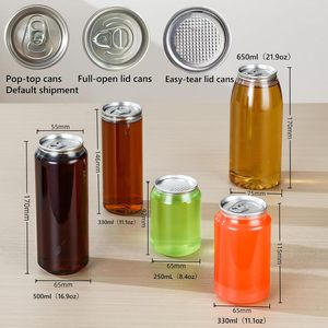 <strong>Drinking</strong> Can <strong>Plastic</strong> Juice <strong>Bottles</strong> Clear Beverage Container for Juice Smoothies Tea Coffee Compatible with Automatic Cup Sealer - Product Image 3