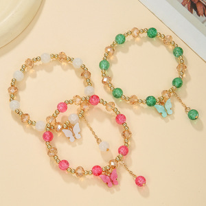 Crystal <b>Bracelet</b> Butterfly Design Colorful <b>Beads</b> Women's Jewelry Anniversary Gift Elegant Style SY0825-1 - Product Image 2