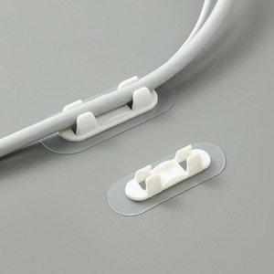 Cable <b>Clip</b> Self Adhesive Acrylic Single <b>Hook</b> Wall Mount Cable Management Organizer For Home Office Use - Product Image 1