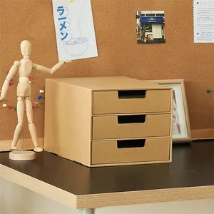 Cajas de papel de almacenamiento de archivos de escritorio, impresión personalizada, cartón corrugado, cajón de almacenamiento, estantería de papel con pegatinas