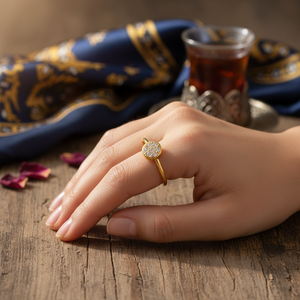 Dainty ผอมรอบรูปร่างเพทายหินคลัสเตอร์แหวนตุรกี Handcrafted ขายส่ง925เครื่องประดับเงิน - Product Image 3
