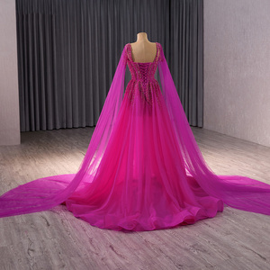 Robes de soirée longues de luxe en dentelle de sirène de Dubaï pour femmes, robes de mariée pour fête, RSM241093 - Product Image 4