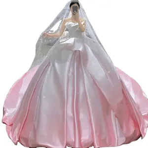 fashin design bridal Wedding Dresses for Women Vestido De Novia Mujer Vest pink sayabridal