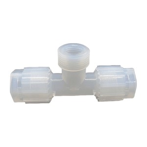 ข้อต่อที PFA แบบแยกกิ่ง ขนาด 1/2 นิ้ว สำหรับท่อ OD x 1/2 นิ้ว NPT ข้อต่อท่อแบบแยกกิ่งชนิดปลายบาน ทนทานต่อสารเคมีที่มีความบริสุทธิ์สูง - Product Image 2