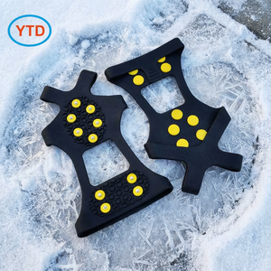Crampons de glace chaude avec semelles en caoutchouc durables housse antidérapante chaussures de randonnée en plein air légères pour l'escalade course à pied alpinisme - Product Image 1