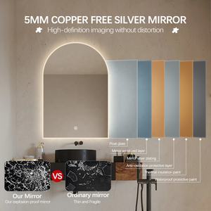 Espejo de baño iluminado con marco acrílico de arco con Interruptor táctil decoración del hogar para baño y uso en hoteles - Product Image 6