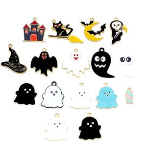 Halloween-Legierung DIY Schmuck Zubehör Ghost Festival Skelett Fledermaus Ghost Haunted House Magic Hat Anhänger - Product Image 1