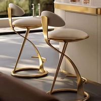 Chaise de bar moderne minimaliste italienne en acier inoxydable doré tabouret de luxe léger écologique et durable pour le salon de la maison