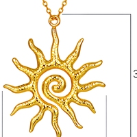 Kalung Liontin Matahari Lapis Emas 18K dari Baja Anti Karat, Rantai Geometris, Perhiasan Fashion untuk Wanita, Hadiah Pesta