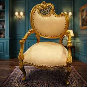 French Luxury Antique Artistic Carved Solid <b>Wood</b> Mahogany <b>Armchair</b> for Apartment Living Room Dining Home Office Comfortable Foam - Product Image 2