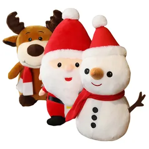 High Quality Xmas Stuffed Santa Claus Doll Christmas Elk Snowman Plush Toys Christmas Santa Reindeer Stuffed Plush Toy
