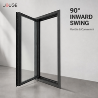 Fenêtre basculante et pivotante JOUGE moderne multicouche en aluminium, profilé 1,8 mm, bande 95c 44 mm, insonorisée, pour projets hôteliers