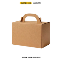 Boîtes à pignon auto-érectables monobloc en papier kraft écologique, recyclables, avec poignée intégrée personnalisée, pour bougies, cadeaux et boutiques