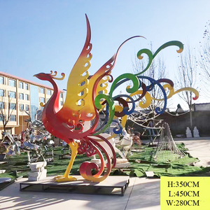 Tùy chỉnh lớn ngoài trời thép không gỉ trang trí sân vườn, sang trọng trừu tượng Phượng nghệ thuật thép không gỉ trang trí - Product Image 4