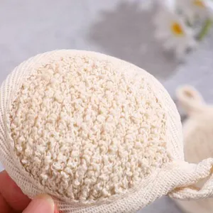 Natural Cotton Hemp Exfoliating Pad Bath Scrubber Sponge Pad For Body And Face