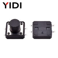 12x12 Micro Momentáneo SMD Interruptor táctil Panel SMT PCB On-Off Botón táctil de 4 pines Interruptor táctil 5 6 7 8 9 10 11 12mm de altura